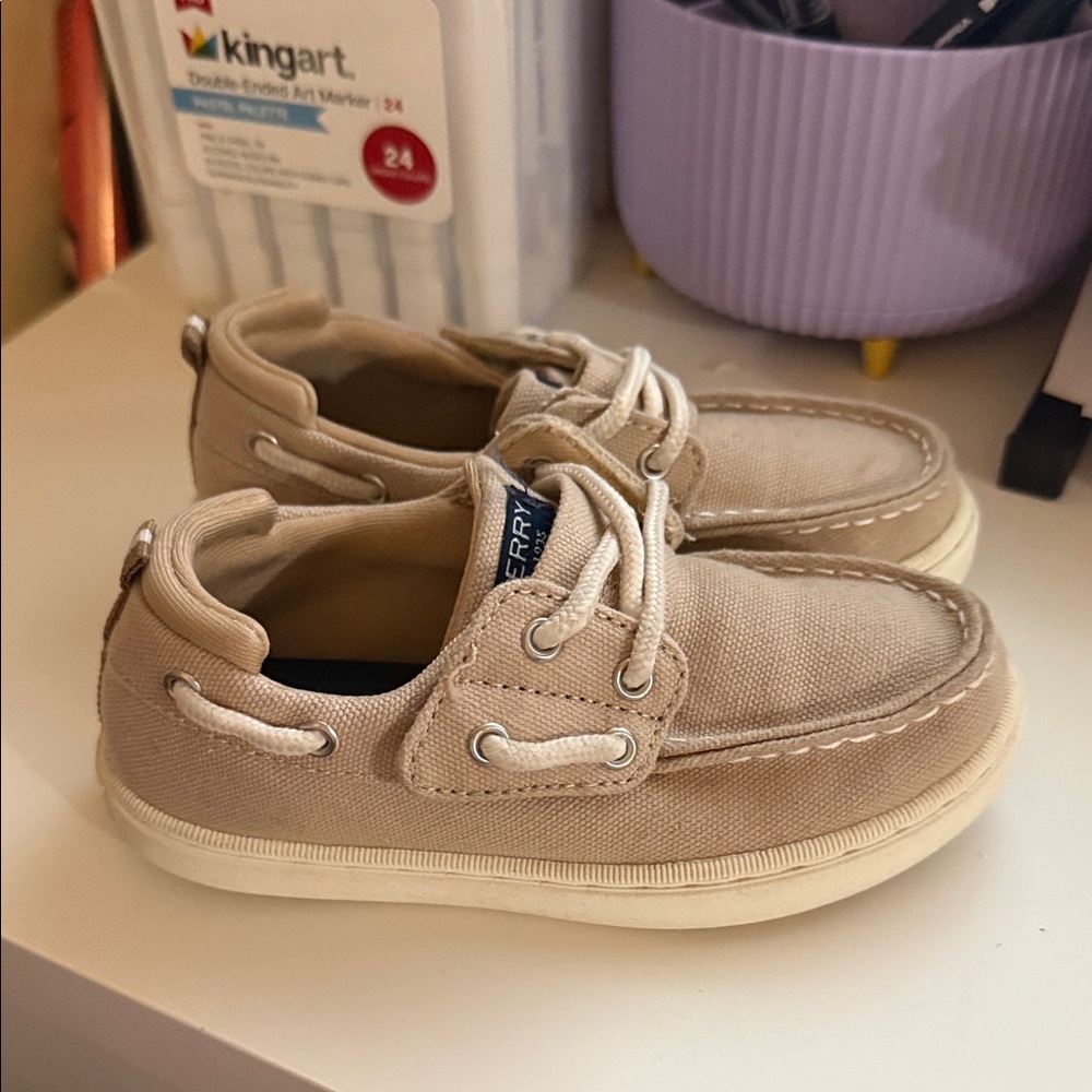 Sperry Kids Tan Moccasins